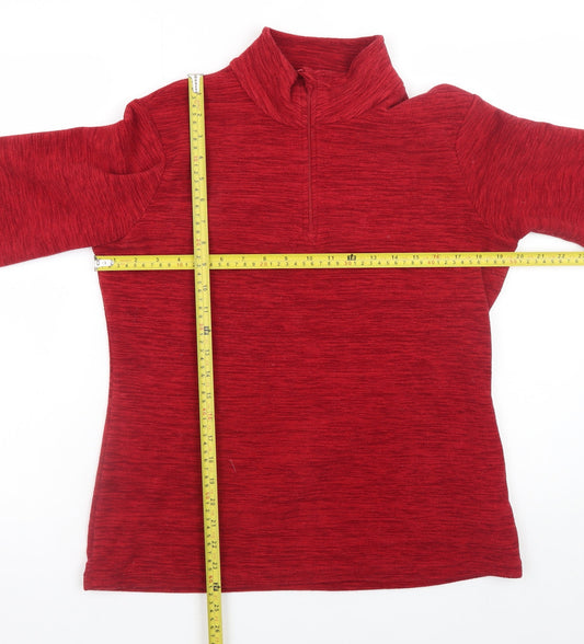 Mountain Warehouse Womens Red Fleece Half Zip Jacket Size 12