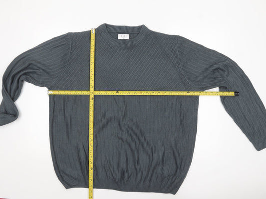 EASY Men’s Grey Cable Knit Acrylic Pullover Jumper XL