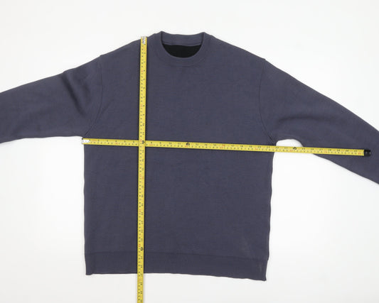 United Tokyo Men's Blue M Crew Neck Wool Blend Pullover Jumper