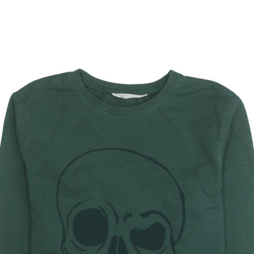 Additional view of H&M boys’ green skull graphic pullover sweatshirt 16 years