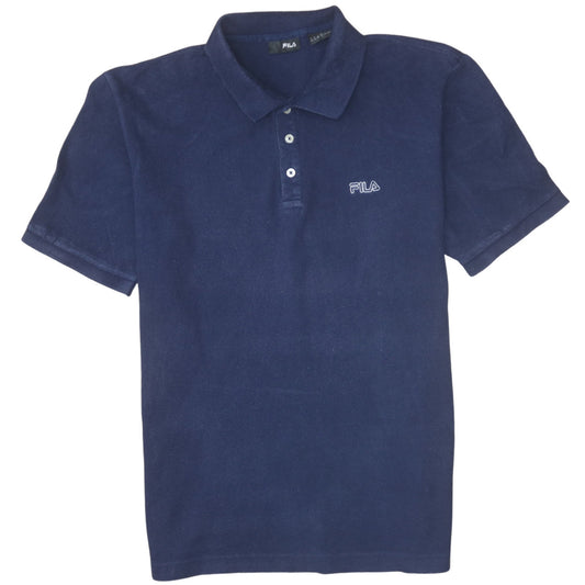 FILA Men's Blue Cotton Polo Shirt XL Classic Logo Casual