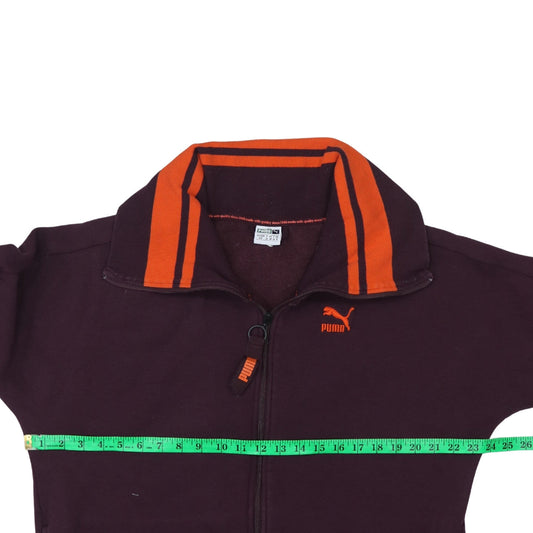 Puma Womens Purple Orange Track Jacket Size 10 Full Zip Sportswear
