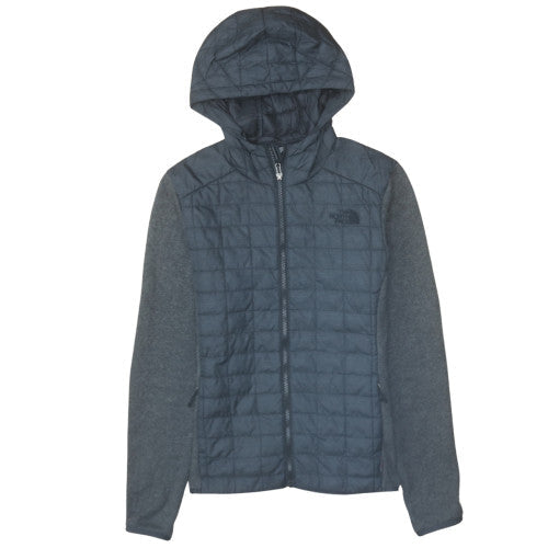 The North Face Men's Grey Full Zip Quilted Hoodie Size S
