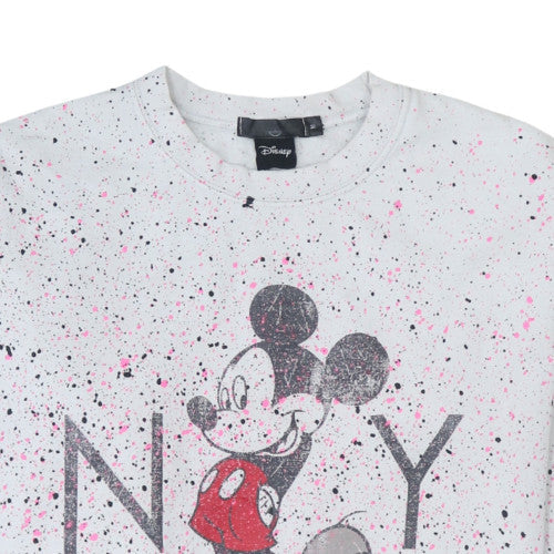 Disney Women's White Mickey Mouse Graphic Pullover Sweatshirt M
