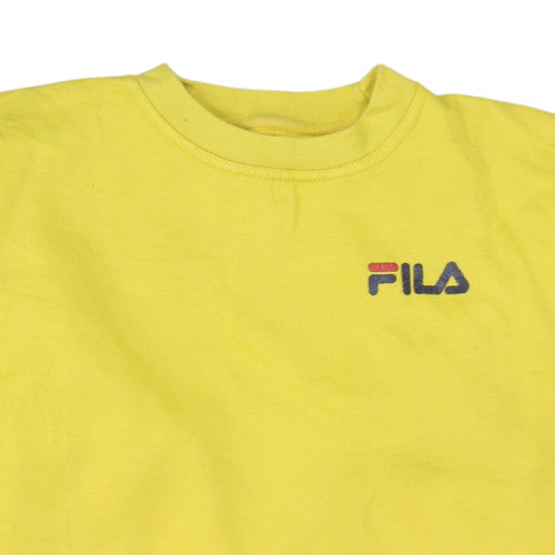 Additional view of Fila Men's Yellow Small Pullover Sweatshirt Crew Neck Logo