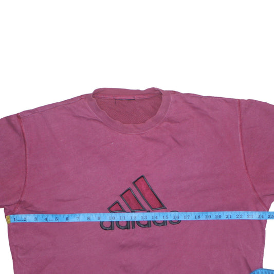 Adidas Men's Pink Crew Neck Cotton Sports T-Shirt Size L