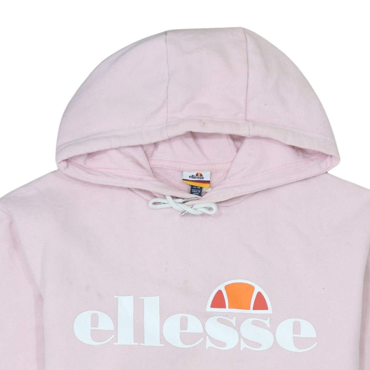 Additional view of Ellesse women’s pink pullover hoodie, size M, hooded logo sweatshirt