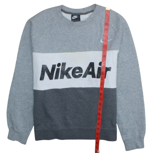 Nike Men's Grey Colour Block Pullover Sweatshirt Size M