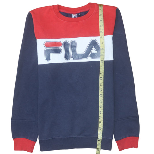 FILA Boys Multicoloured 176cm Pullover Sweatshirt Colourblock Logo