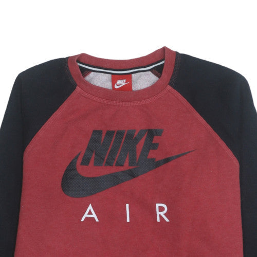 Additional view of Nike boys’ burgundy & black crew neck sweatshirt xl 13-15 years fleece pullover