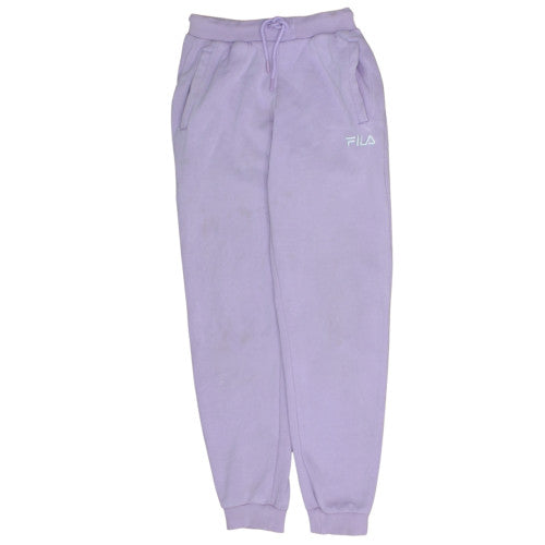 FILA Womens Purple Jogger Sweatpants Size 6 Elastic Waist Fleece Trousers