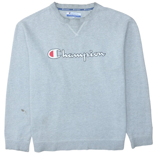 Champion Men's Grey Logo Pullover Sweatshirt Size L