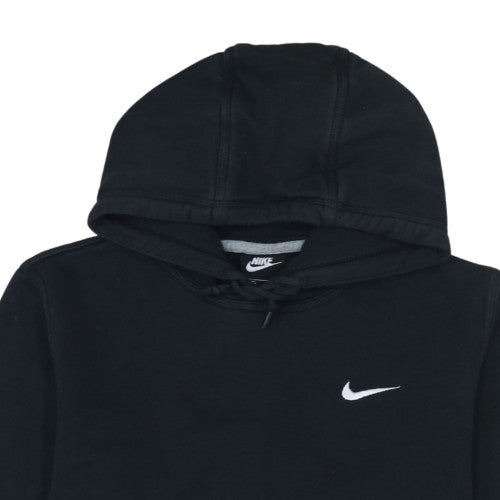 Nike Womens Black Pullover Hoodie Small Fleece Lined Casual
