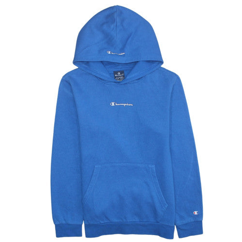 Additional front view of Champion boys’ blue pullover hoodie xl 13-14 years fleece logo sweatshirt