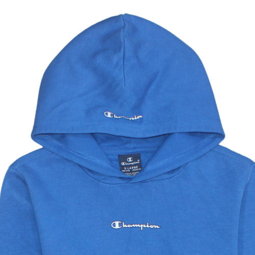 Additional view of Champion boys’ blue pullover hoodie xl 13-14 years fleece logo sweatshirt