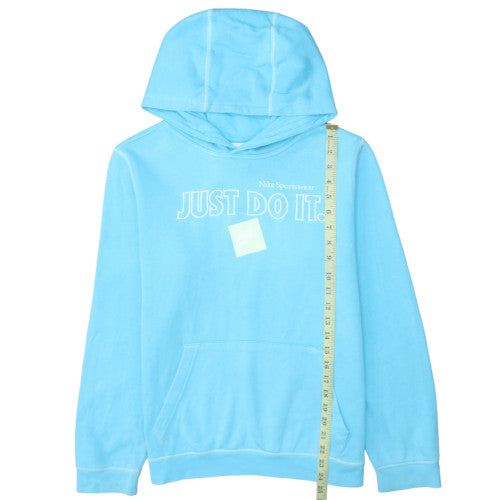 Nike Women's Blue Pullover Hoodie XL Just Do It Graphic Cotton Blend