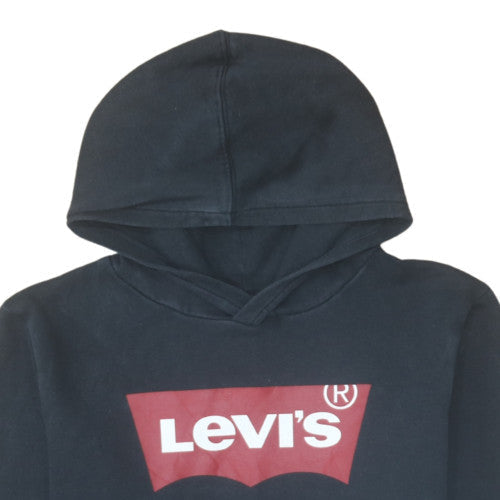 Additional view of Levi's boys’ black pullover fleece hoodie 16 years logo print casual sweatshirt