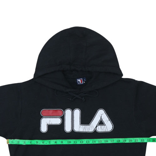 FILA Men's Black Pullover Hoodie L Logo Graphic Sportswear