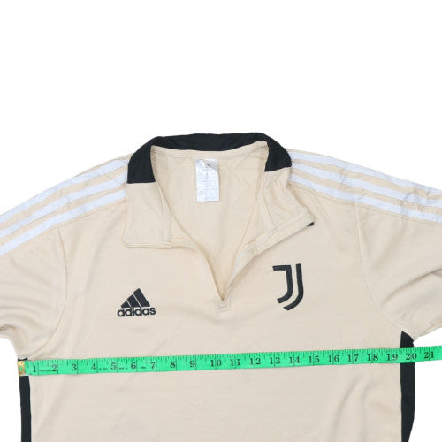 Adidas Men's Beige L 1/4 Zip Football Sweatshirt
