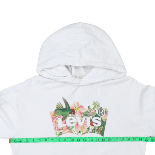 Levi's Womens White Floral Logo Pullover Hoodie Medium