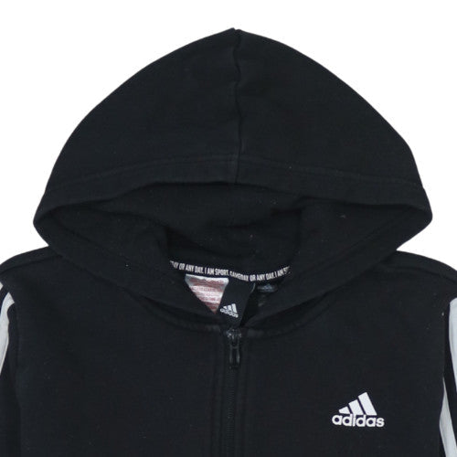 Additional view of Adidas boys’ black full zip hoodie size 160cm classic sportswear