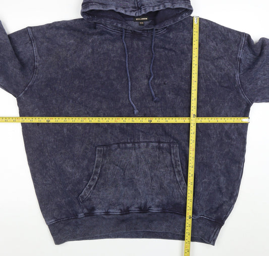 QED London Womens Blue One Size Pullover Hoodie Sweatshirt