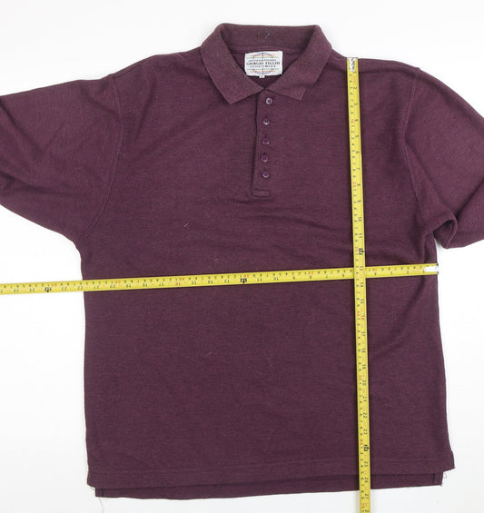 Giorgio Fellini Men's Purple Long Sleeve XL Polo Shirt