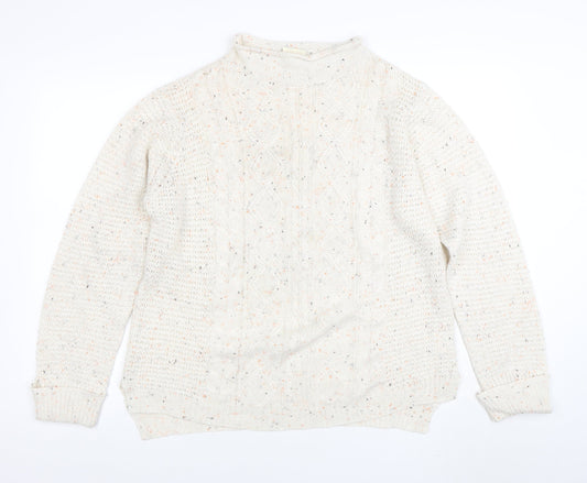 Lee Cooper Women Ivory Size 16 Acrylic Cable-Knit Pullover Jumper