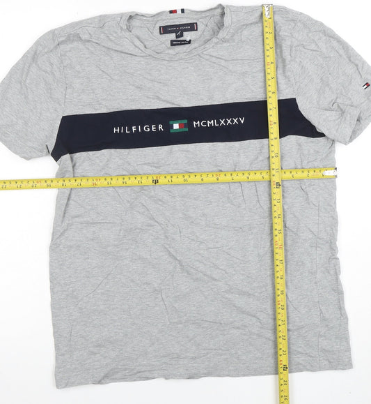 Tommy Hilfiger Men's Grey Organic Cotton Short Sleeve T-Shirt L