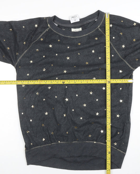 Next Women's Grey Star Print Long Sleeve Pyjama Top Size S