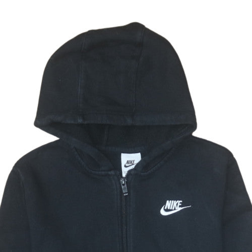 Nike Boys Black Full Zip Hoodie Size L (147-158cm) Cotton Blend