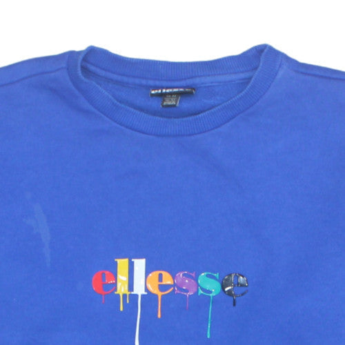 Additional view of Ellesse women’s blue crew neck pullover sweatshirt, size M