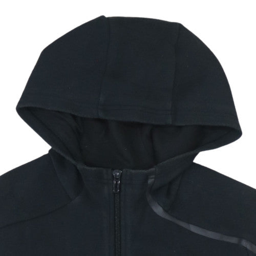 Additional view of Adidas boys’ black full zip hoodie, size 11-12, years fleece sweatshirt