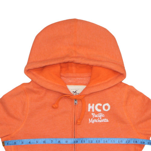 Hollister Womens Orange Full Zip Hoodie Size L