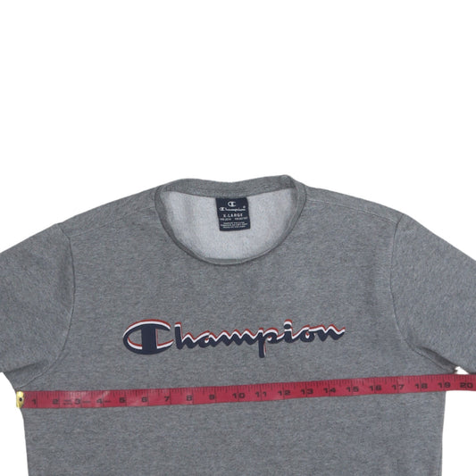 Champion Boys Grey Crew Neck Pullover Sweatshirt 13-14 Years Logo Print
