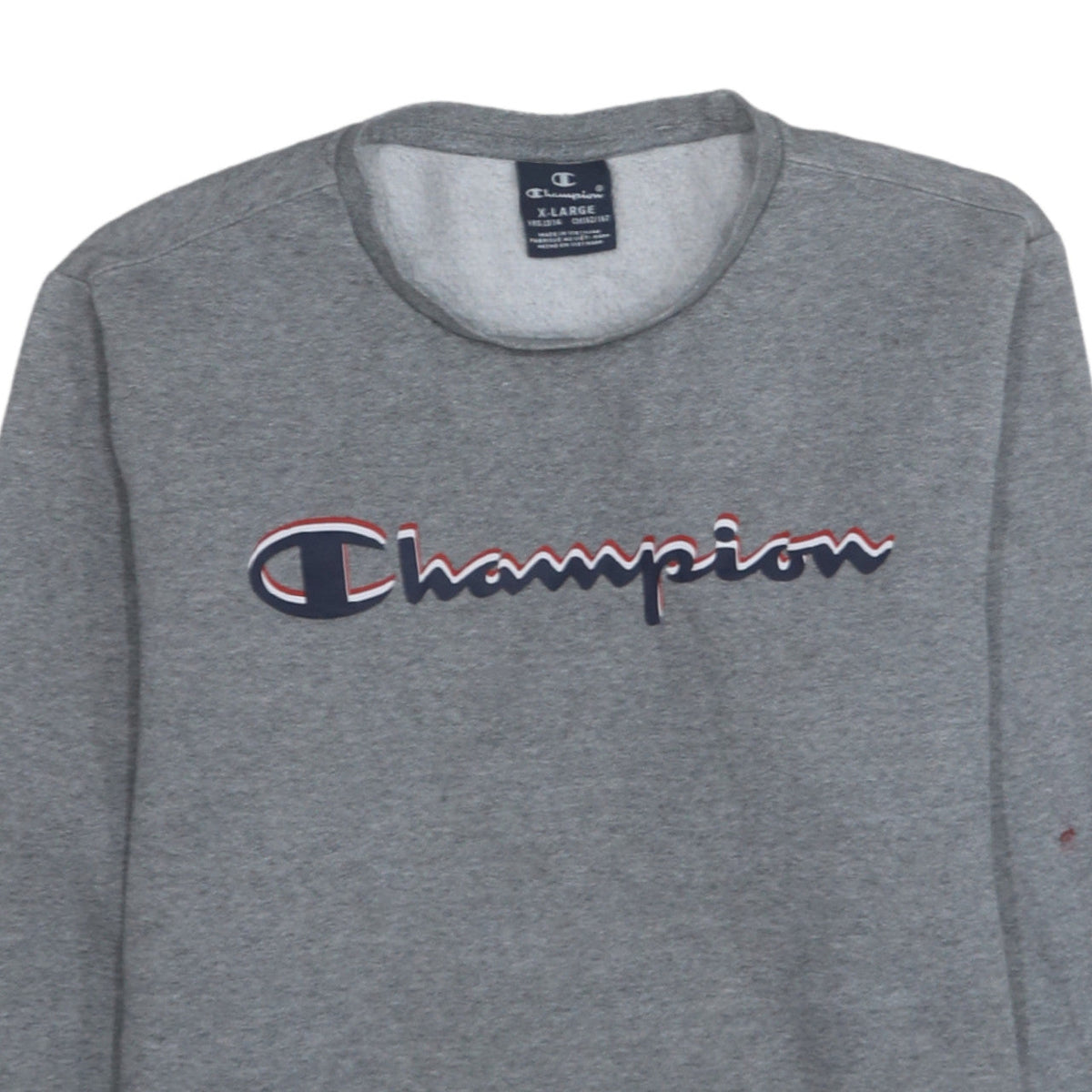 Additional view of Champion boys’ grey crew neck pullover sweatshirt 13-14 years logo print