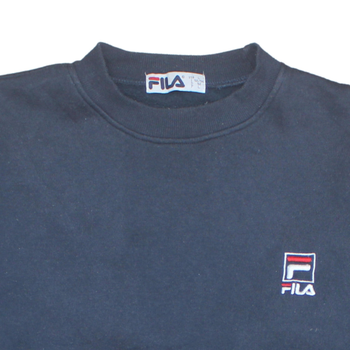 Additional view of Fila women’s navy blue sweatshirt l logo embroidered pullover classic fit