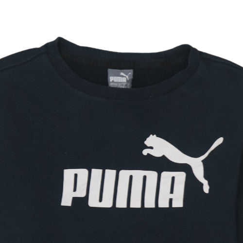 Additional view of Puma women’s black xs pullover sweatshirt crew neck logo cotton blend