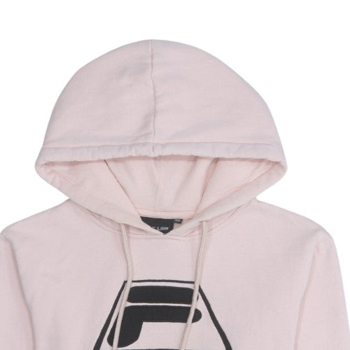 Additional view of Fila Women Pink Pullover Hoodie Black Logo Cotton Blend, size L