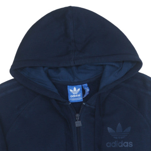 adidas Men's Blue Full Zip Hoodie M Logo Sports Casual Sweatshirt