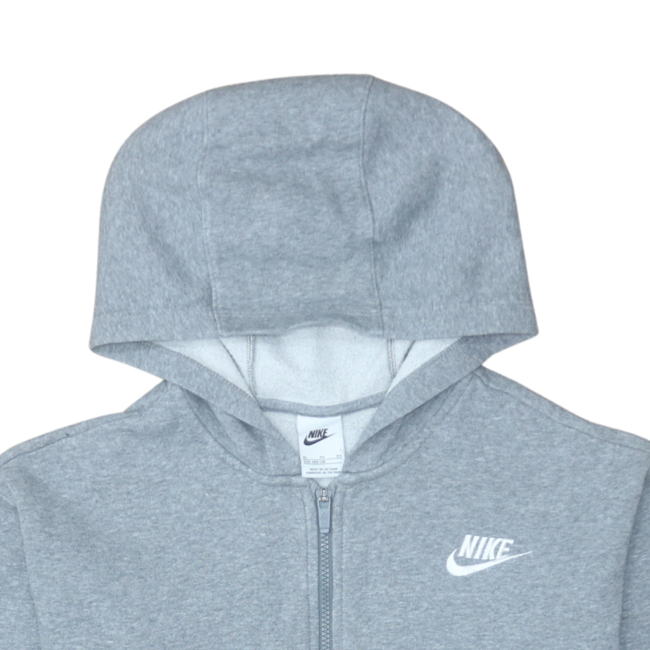 Additional view of Nike boys’ grey full zip hoodie xl 156-166cm cotton blend fleece