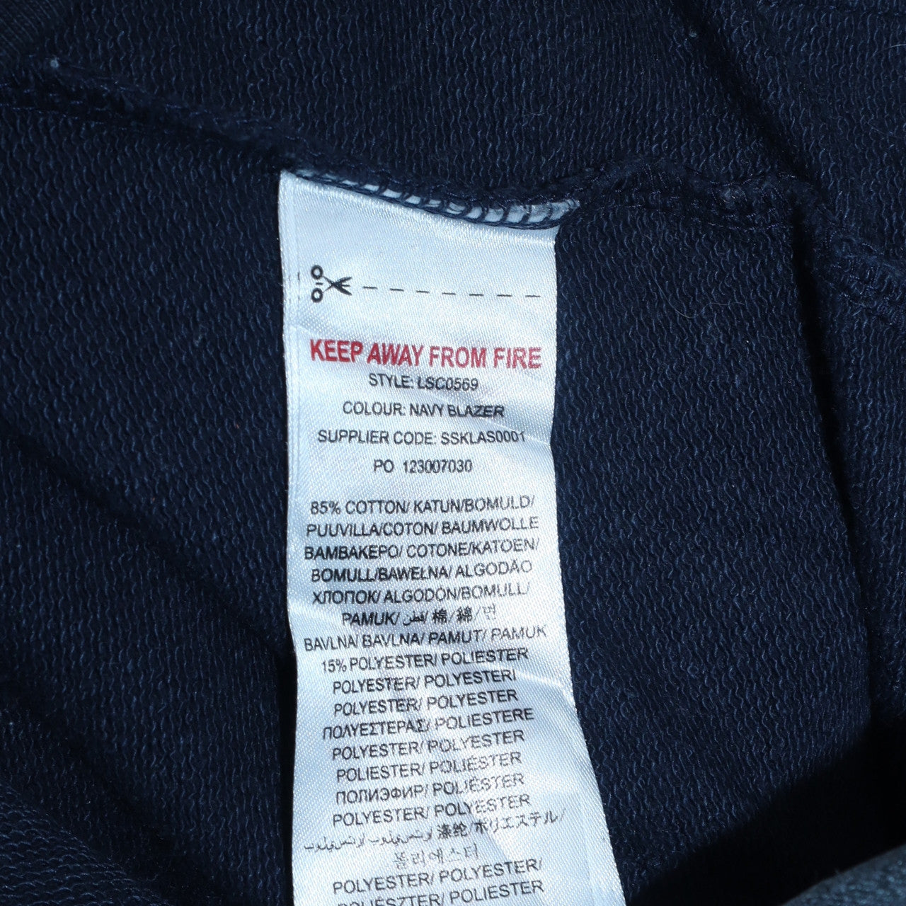 Additional view of Lyle & Scott boys’ blue full zip hoodie 12-13 years cotton blend
