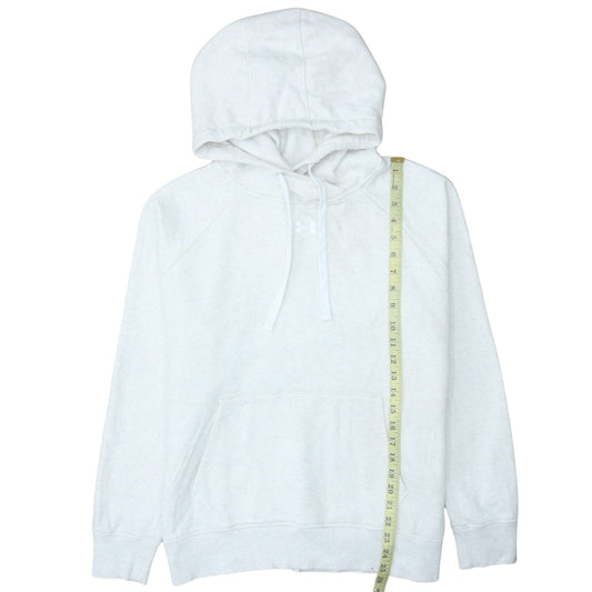 Under Armour Mens White L Pullover Hoodie Fleece Sweatshirt