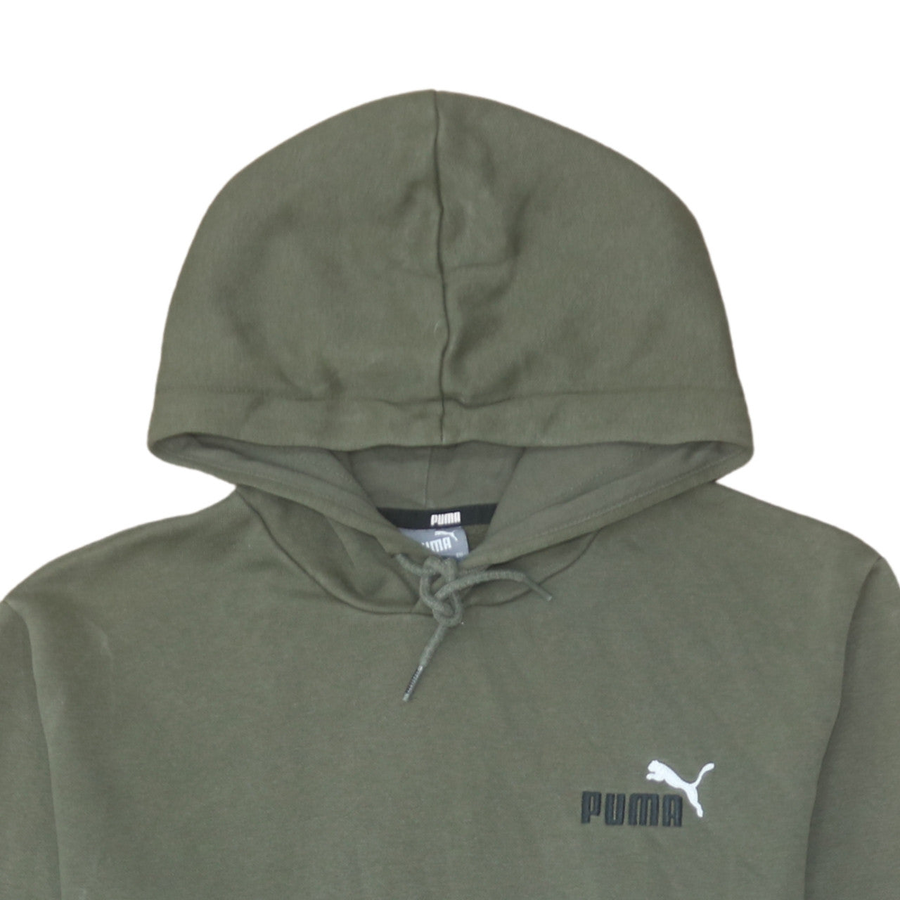Puma Men’s Green Pullover Hoodie Size L Logo Fleece Sweatshirt