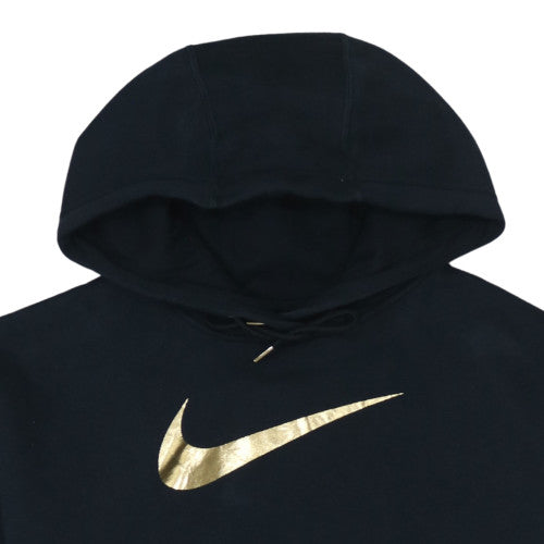 Nike Women Black Gold Logo Pullover Hoodie XS
