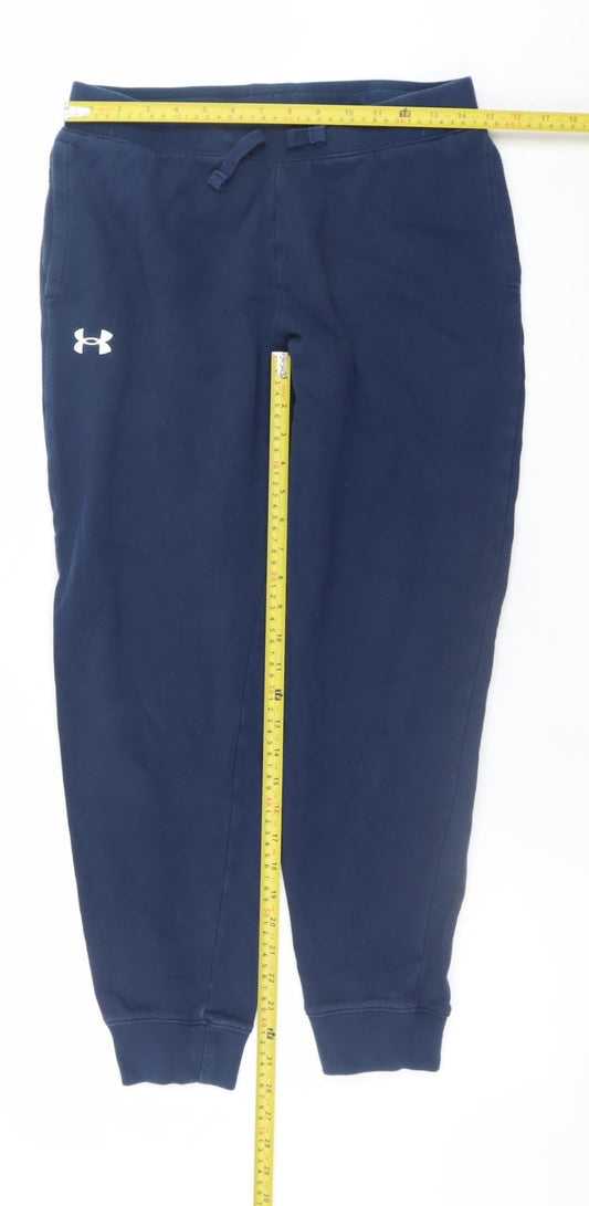 Under Armour Boys Blue XL Jogger Trousers Elastic Waist Fleece Activewear