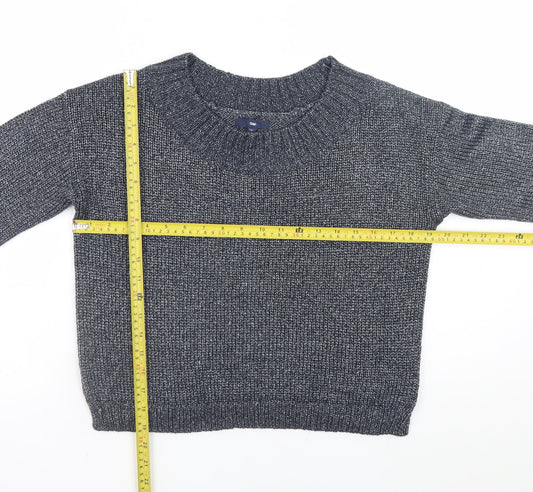 Gap Women Grey Knit Crew Neck Pullover Jumper Size M Acrylic Blend
