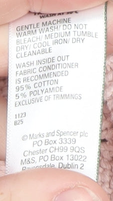 Marks and Spencer Women Pink Open Knit Cotton Jumper Medium