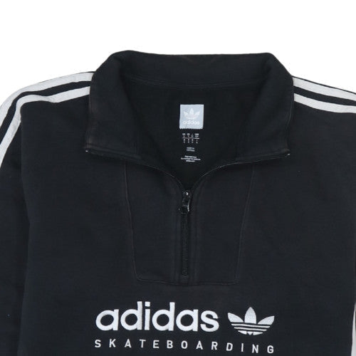 Additional view of Adidas men’s black 1/2 zip skateboarding sweatshirt, size S