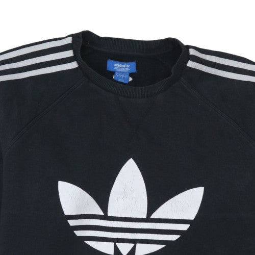 Additional view of Adidas men’s black crew neck logo sweatshirt l cotton blend